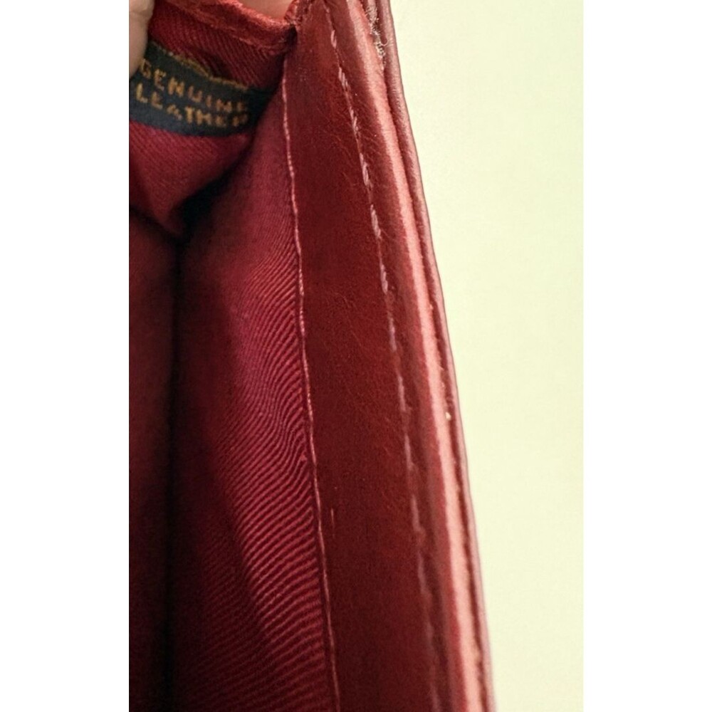 Clarks Genuine Leather Long Wallet Organizer Red Checkbook Vintage 90's Y2K - Picture 7 of 12
